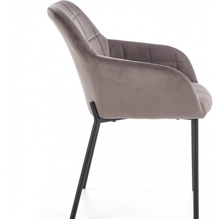 K305 grey upholstered chair with armrests Halmar