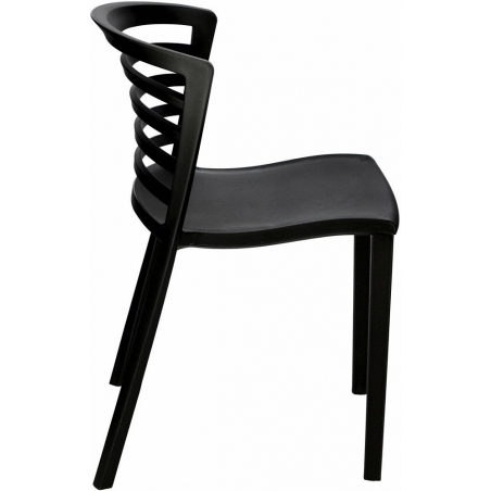 Krzesło plastikowe ogrodowe Muna czarne Intesi