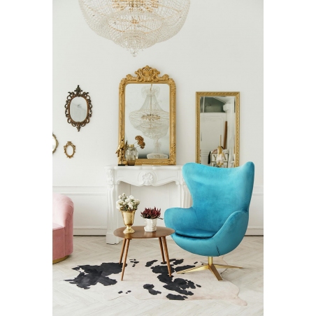 Jajo Velvet Gold blue swivel armchair D2Design