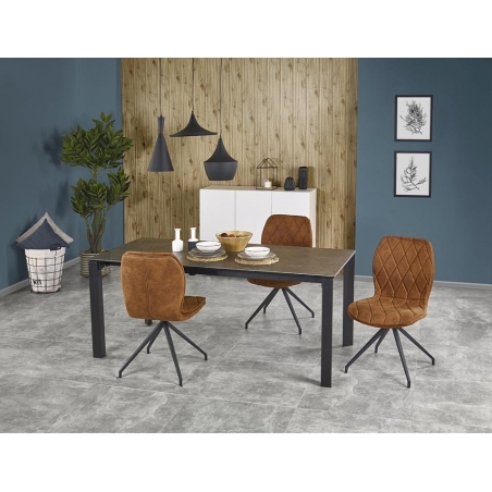 Horizon 120x85 grey&amp;black extending dining table Halmar