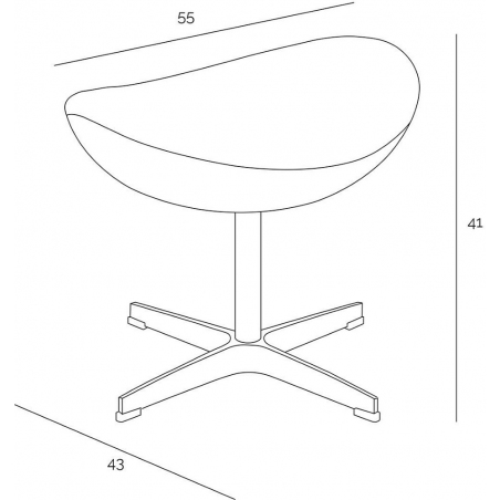 Jajo Chair Atrament upholstered footstool insp. D2.Design