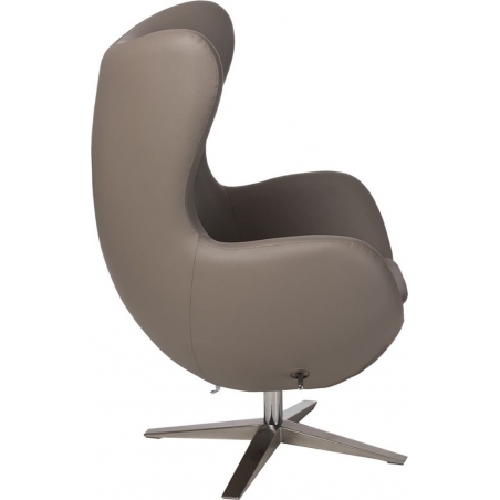 Designerski Fotel z podnóżniem Jajo Leather Khaki D2.Design do salonu i sypialni.