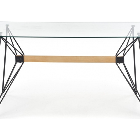 Allegro 160x80 transparent&amp;black glass dining table Halmar
