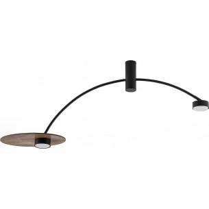 Heft Dark wood&amp;black loft 2-spot ceiling lamp Nowodvorski