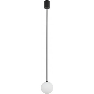 Kier 12cm white&amp;black glass globe ceiling lamp Nowodvorski