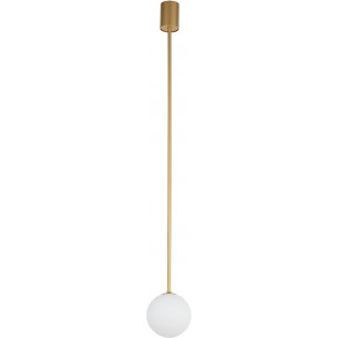 Kier 12cm white&amp;gold glass globe ceiling lamp Nowodvorski