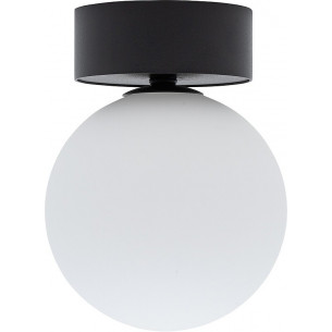 Kier 12cm white&amp;black glass globe ceiling lamp Nowodvorski