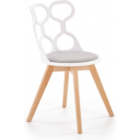 Stylowe Krzesło ażurowe K308 Biało-Szare Halmar do salonu i jadalni.