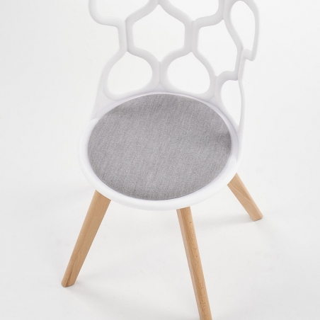 K308 white&amp;grey openwork modern chair Halmar