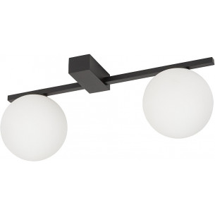 Pik II 48cm white&amp;black designer ceiling lamp with 2 glass spheres Nowodvorski