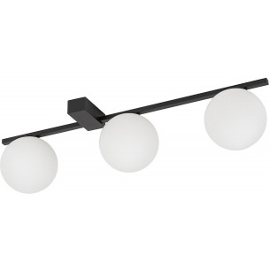 Pik III 67cm white&amp;black designer ceiling lamp with 3 glass spheres Nowodvorski