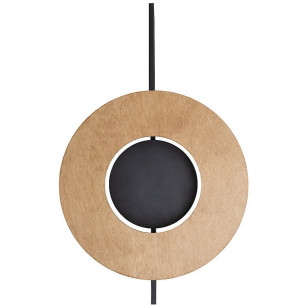 Sunset A 50cm natural&amp;black decorative plywood wall lamp Nowodvorski