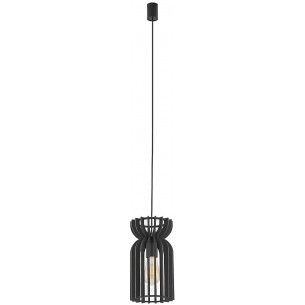 Kymi black 16cm black plywood pendant lamp Nowodvorski