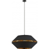 Lampa wisząca nowoczesna z abażurem Piano 42cm czarny/złoty Emibig
