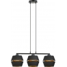 Lampa wisząca nowoczesna z abażurami Piano III 75cm czarny/złoty Emibig