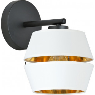 Piano white&amp;gold modern wall lamp with shade Emibig