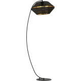 Malia black&amp;gold floor lamp with perforated shade Emibig