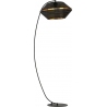 Malia black&amp;gold floor lamp with perforated shade Emibig