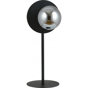 Oslo black&amp;graphite glass globe table lamp Emibig