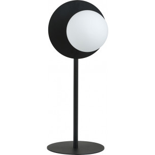 Oslo black&amp;opal glass globe table lamp Emibig