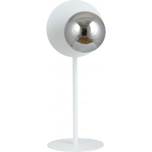 Oslo white&amp;graphite glass globe table lamp Emibig