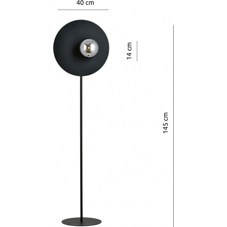 Lampa podłogowa dekoracyjna szklana kula Oslo czarny/grafit Emibig