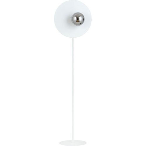 Stylowa Lampa podłogowa dekoracyjna szklana kula Oslo biały/grafit Emibig do salonu i sypialni
