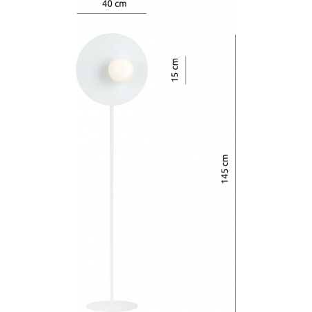 Stylowa Lampa podłogowa dekoracyjna szklana kula Oslo biały/opal Emibig do salonu i sypialni