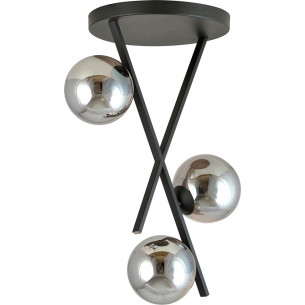 River III 30cm graphite&amp;black designer ceiling lamp with glass spheres Emibig