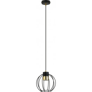 Lampa wisząca druciana kula Ajax 18cm czarny/złoty Emibig