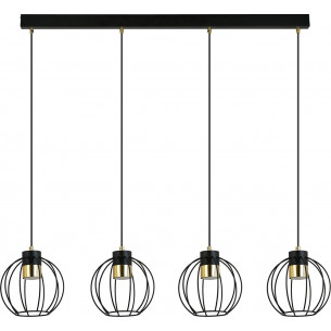 Ajax IV 110cm black&amp;gold wire balls pendant lamp Emibig