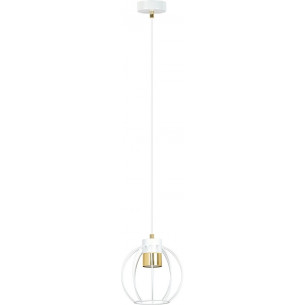 Ajax 18cm white&amp;gold wire ball pendant lamp Emibig