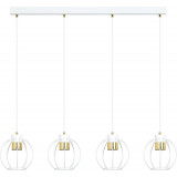 Ajax IV 110cm white&amp;gold pendant wire balls lamp Emibig