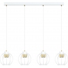 Ajax IV 110cm white&amp;gold pendant wire balls lamp Emibig