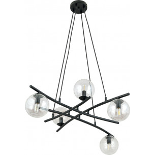 Essa V 100cm clear&amp;black modern glass spheres pendant lamp Emibig