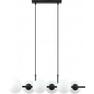 Rory VI 95cm opal&amp;black glass spheres pendant lamp Emibig