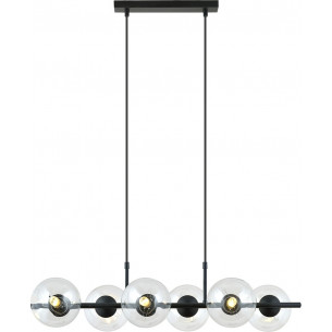 Rory VI 95cm clear&amp;black glass balls pendant lamp Emibig