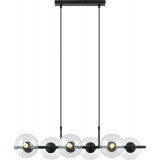 Rory VI 95cm clear&amp;black glass balls pendant lamp Emibig