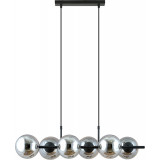 Rory VI 95cm graphite&amp;black glass sphere pendant lamp Emibig