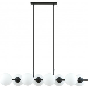 Rory VIII 115cm opal&amp;black glass ball pendant lamp Emibig