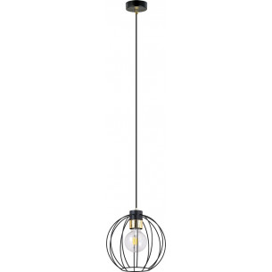 Gino I 18cm black&amp;gold wire ball pendant lamp Emibig