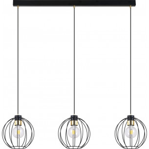 Gino III 80cm black&amp;gold wire balls pendant lamp Emibig