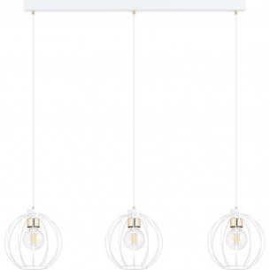 Gino III 80cm white&amp;gold wire balls pendant lamp Emibig