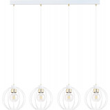 Gino IV 110cm white&amp;gold pendant wire balls lamp Emibig