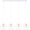 Gino IV 110cm white&amp;gold pendant wire balls lamp Emibig