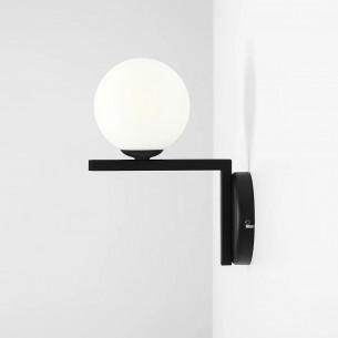 Zac black white&amp;black glass globe wall lamp Aldex