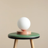 Ball Colours S coral&amp;white glass ball table lamp Aldex