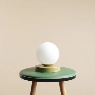 Ball Colours S pistachio&amp;white glass ball table lamp Aldex