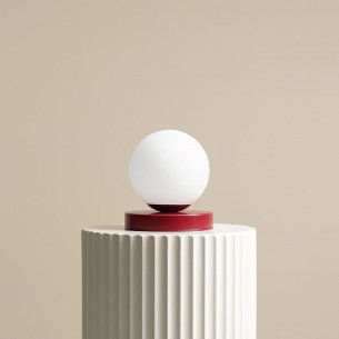 Ball Colours S red wine&amp;white glass ball table lamp Aldex