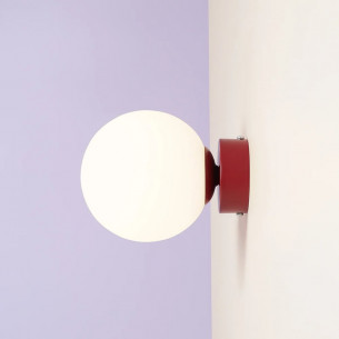 Ball Colours S 14cm wine&amp;white glass globe wall lamp Aldex